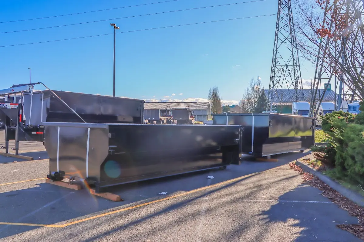 Roll-off dumpster ready for waste disposal at job site for 8 Yard Dumpster Rental in New Ipswich